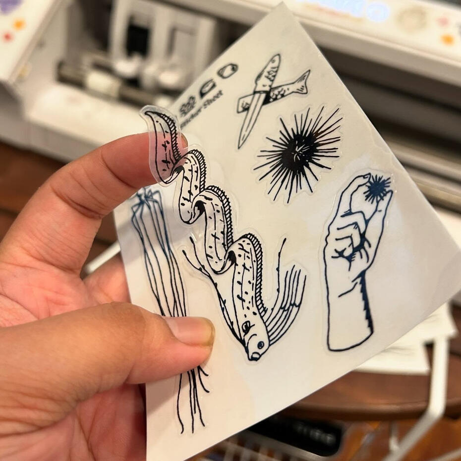 Transparent Vinyl with Glossy Laminate Kiss Cut Sticker Sheet