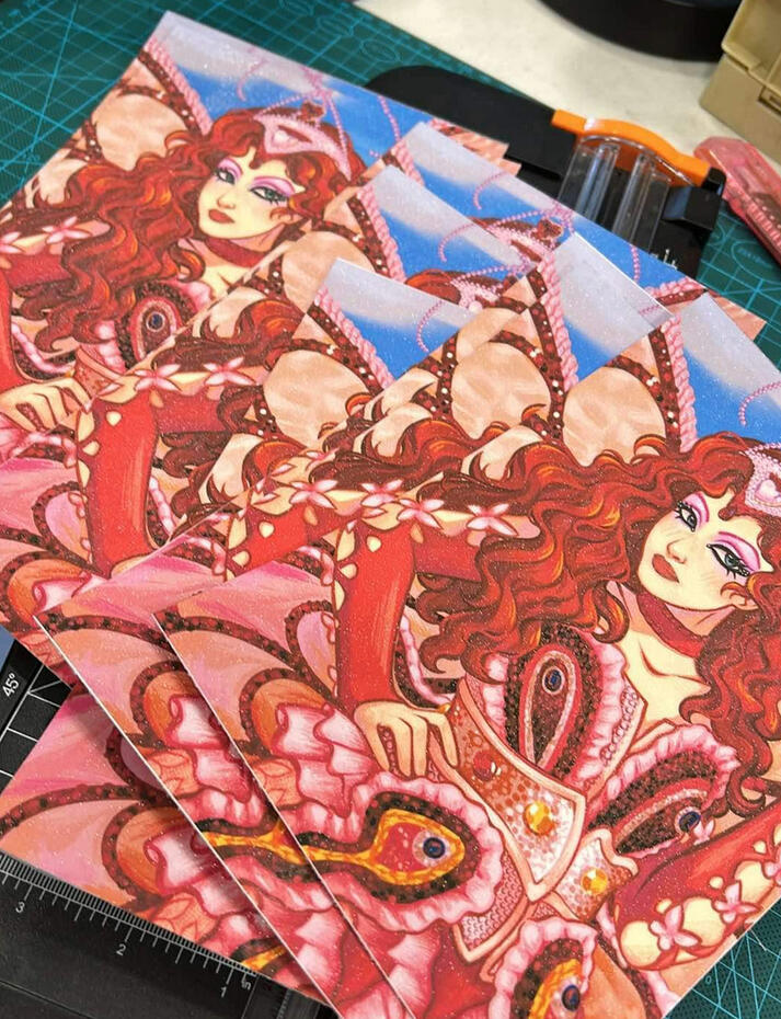 A4 Art Print with Glitter Laminate on 250 GSM cardstock