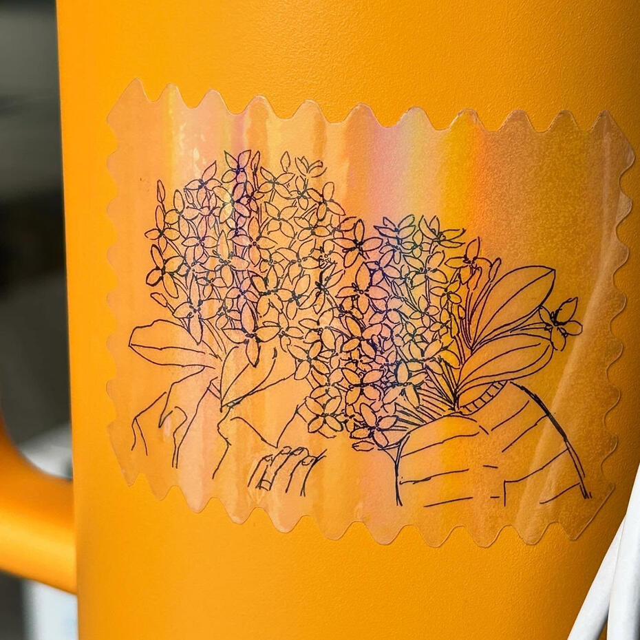 Transparent Vinyl with Holo Rainbow Laminate